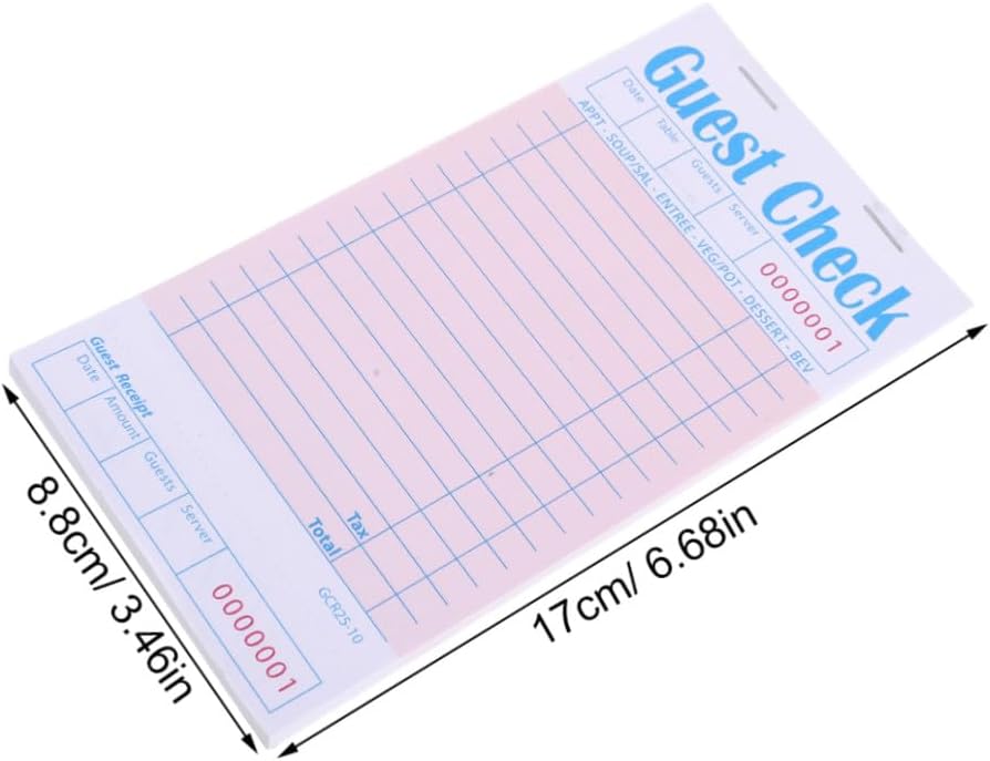 6pcs Red Order Books for Servers, 50 Sheets Each, Paper Material with Paper Design, Efficient Food Order Tickets Pads for Fastfood Venues and Bars, Server Order Notepads