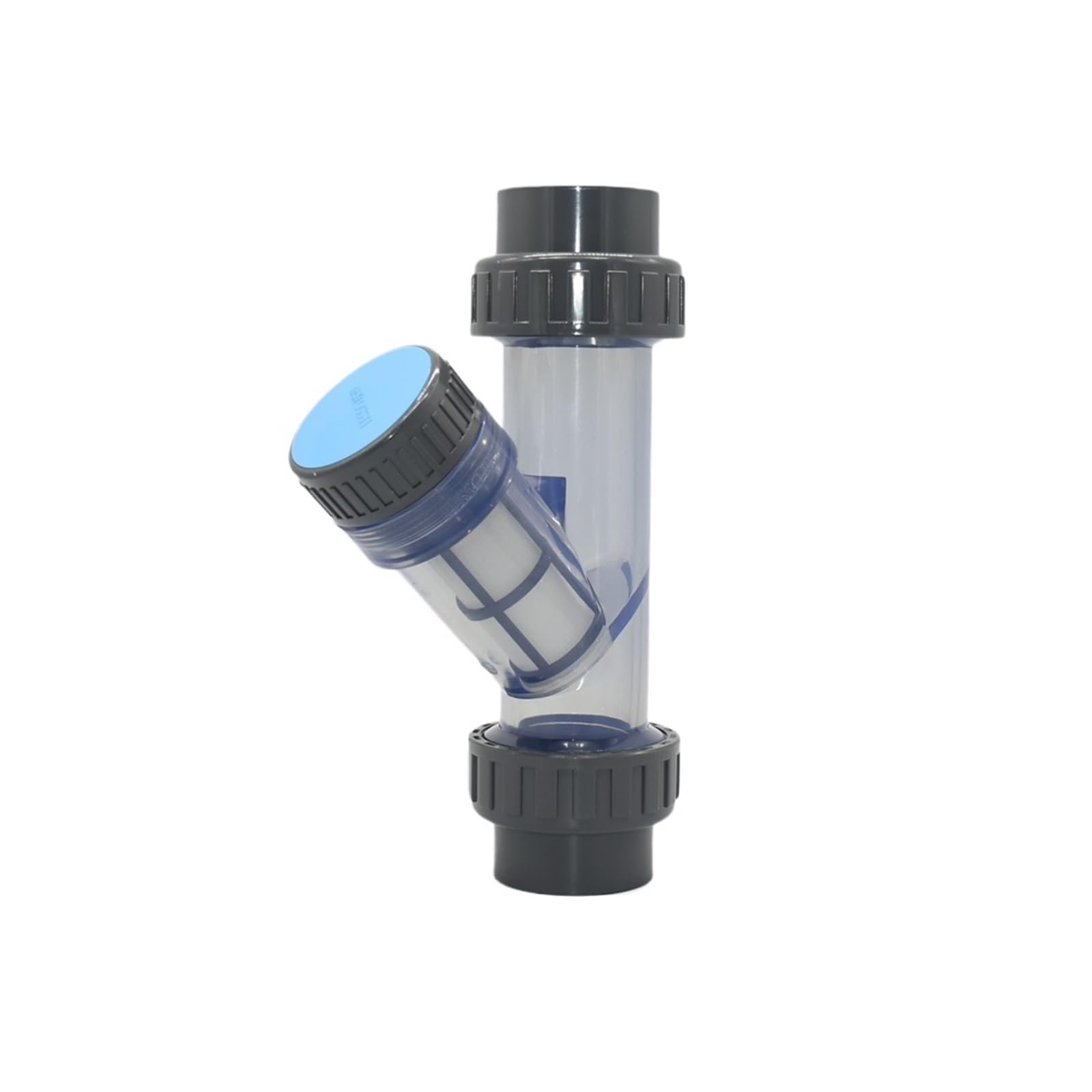 Filtro de agua tipo enchufe de 20/25/32/40/50/63mm, riego de jardín transparente, accesorios de 1mm DN15/20/25/32/40/50(63mm)