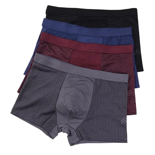 Image of Mesh Boxer for Men's | Breathable Pouch Underwear | Dots Silky Smooth Innerwear (Pack of 1)