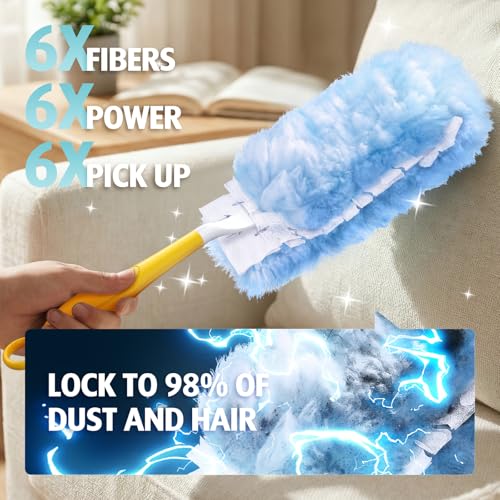 Image of Duster Refill for Swiffer Duster, 50 Count Heavy Duty 2 Side 360 Duster Refills, 6X Microfibers, Disposable Multi Surface Dusters for Cleaning (Not Include Handle)