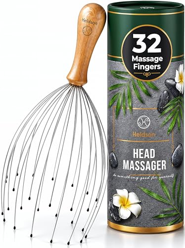 HELDSON Wire Head Massager 32 Fingers Scalp Head Scratcher Whisk Tool