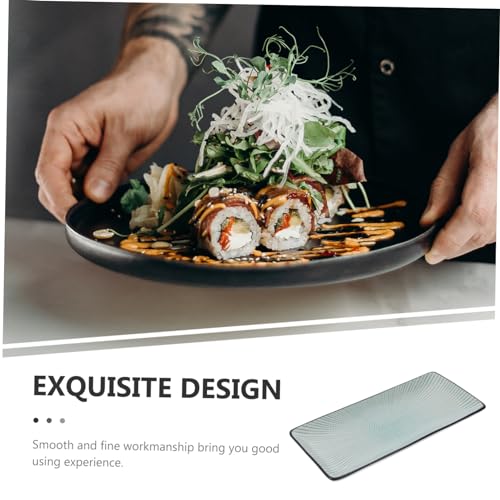 Plato rectangular de cerámica para sushi miniatura 7