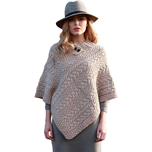 Image of Irish 100% Merino Wool Poncho for Women Made in Ireland