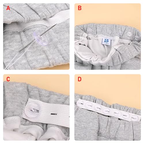 HUIKANGSHENG 12 Pcs Kids Waist Adjuster, Waist Button Clip Jeans Leggings - Adjustable Elastic, Solve the Problem of Tight Waistband, Comfortable and Durable, Perfect for Jeans, Shorts and Trousers3