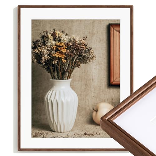 22x28 Poster Frame,Natural Solid Walnut Wood Picture Frame|Tempered Glass