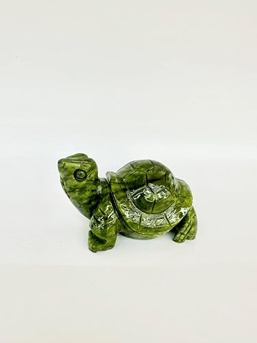 Tortuga Natural Serpentina Jade Piedra preciosa Animal Tallado Tótem Figurita