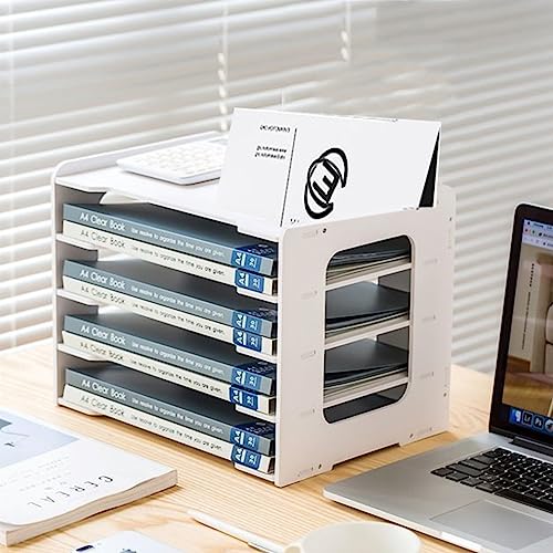 Umllpet A4 Schreibtisch-Organizer, 5-Tier Briefablage Stapelbar Dokumentenablage A4 Papier Briefablage Organizer Dokumentenlager Schreibtisch-Organizer A4 Papierablage für Zuhause/Büro/Schule