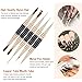 5Pcs Nail Art Bushes Set Double-Ended Professional Gel Polish Nail Art Design Painting Tools Nail Art Liner Brush (5/7/9/11/15/20mm) for Nails Detail, Long Lines, Ombre, Drawing(Black)