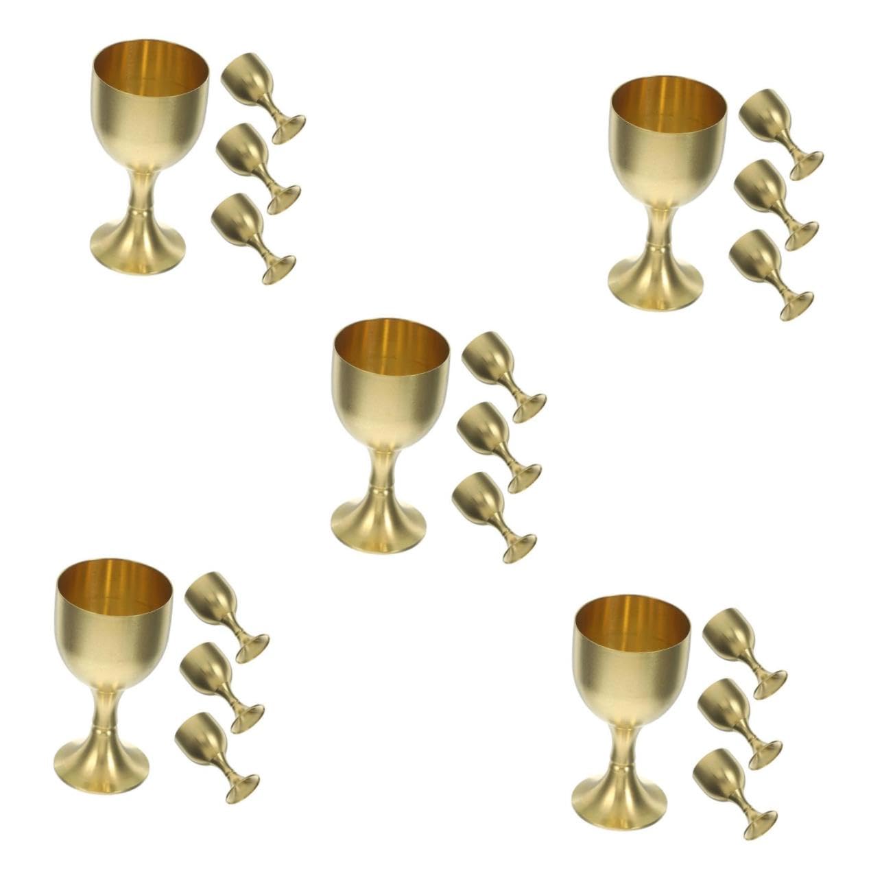 Copa de latón budista PRETYZOOM en set de 20 piezas doradas para altar y rituales