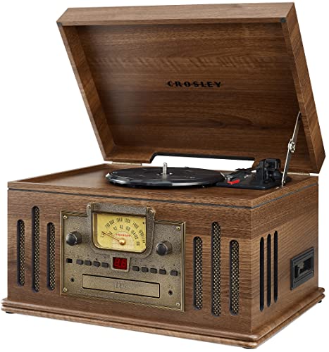 Crosley CR704B-WA Musician 3-Speed Turntable with Radio, CD/Cassette Player, Aux-in and Bluetooth, Walnut - Les Beatles, Paul McCartney, John Lennon, RIngo Starr, George Harrison Crosley CR704B-WA Musician 3-Speed Turntable with Radio, CD/Cassette Player, Aux-in and Bluetooth, Walnut – Image 6