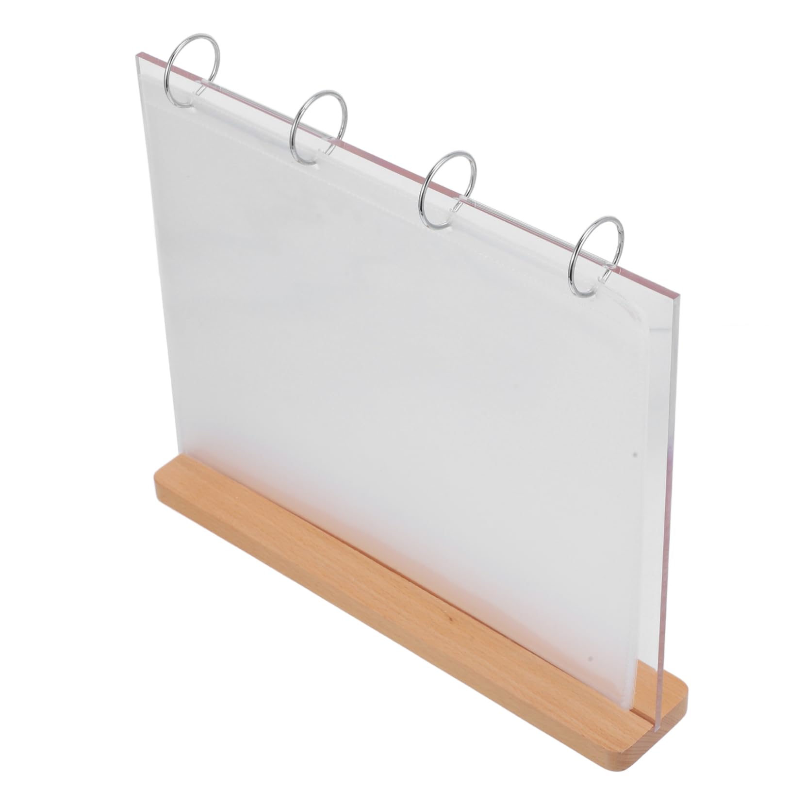 HOMOCONO Display Stand Sign Holder Centerpiece The Menu Card Sleeve Display Shelf Brochure Holder Acrylic Paper Holder Clear Stand for Display Acrylic Holder Menu Holder Wood