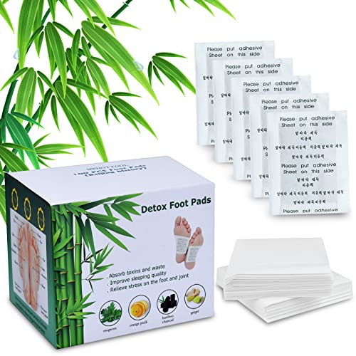 Patch Detox Pieds - Détox pour les Pieds 100 Pcs Detox Foot Patches Vinaigre de Bambou pour Utilisé pour éliminer les Toxines du Corps, éliminer l'humidité et Améliorer le Sommeil