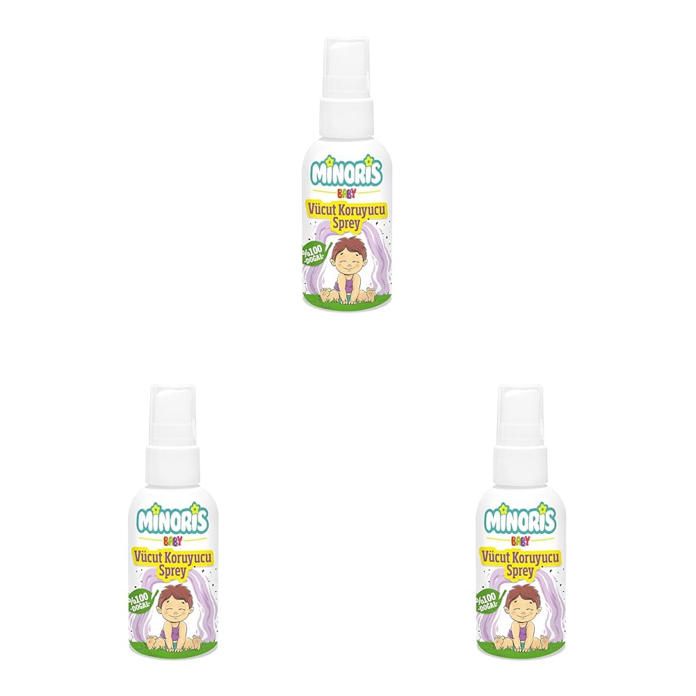 Minoris Baby Organik Vücut Koruyucu Sprey, Vegan 100ML (3 paketi)