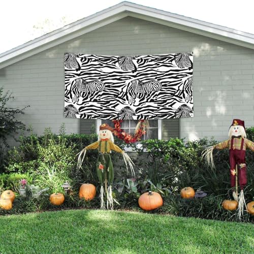 MINDBBDFJ Zebra Prints Print Banners And Signs For Outdoor/Indoor,Personalized Banner Customizable Parties Halloween Banner (180x90cm)3