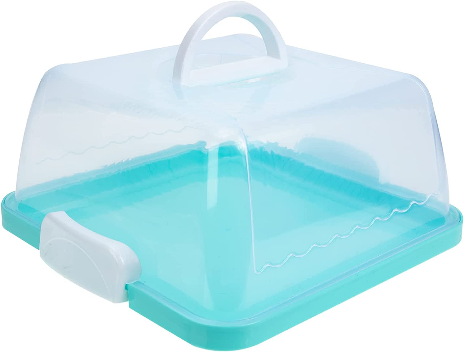 Cake Carrier with Lid, Cake Holder Cupcake Container for 12 Cupcakes 2 in 1 Portable Dessert Container for Cake Pie Muffin Cobbler (Blue