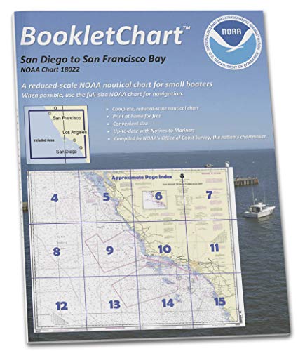 Paradise Cay Publications NOAA BookletChart 18022: San Diego to San Francisco Bay