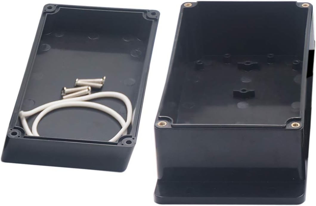 Project Box IP65 Waterproof Dustproof Junction Boxes ABS Plastic DIY Electronic Case,Indoor & Outdoor Electrical Power Cord Enclosure with Fixed Ear Black 6.22 x 3.54 x 2.36 inch(158x90x60mm)