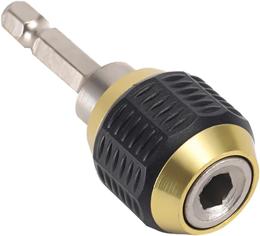 OUNAAdapter,Qui Ce Bit Holder 1/4 Inch Hex Shank Drill Bit Extension Chu Adapter Connector Built-in Spring Qui to Install and Release