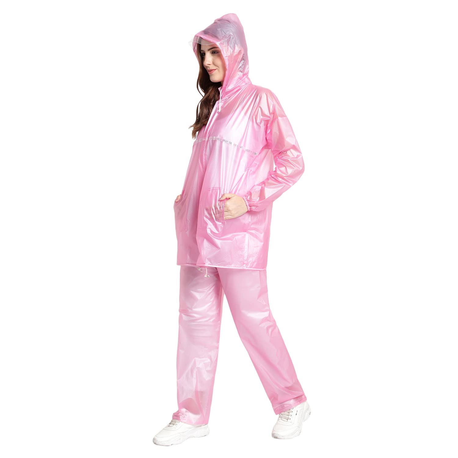 PURSUE FASHIONWaterproof Rain Coat for Women With Pants - Polyester Rainwear for Men and Women