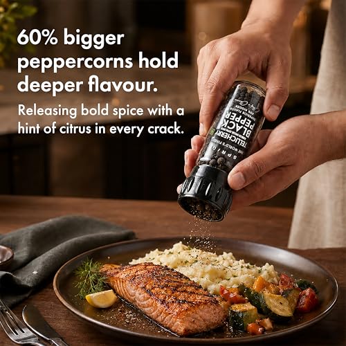 Image of Sprig World's Finest Black Pepper 50g | Expensive But Authentic | Superior Flavour | 60% Bigger | Chef's Choice | Tellicherry Garbled Special Extra Bold Grade | For Cooking, Seasoning & Finishing