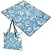 OTVEE Marine Sea Shells Picnic Blankets Foldable Beach Quilted Mat Tote Bag - 60x80 inch