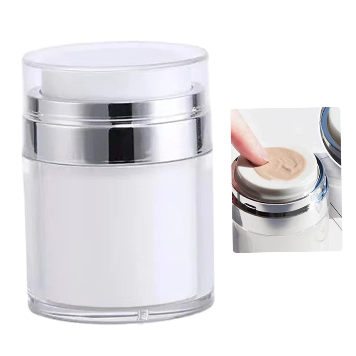 Airless Pumpspender Creme Spender Vakuumflasche FüR Creme Luftloses Pumpenglas Leer NachfüLlbare Reisecreme Flasche Tragbarer Kosmetischer BehäLter 30ml Kosmetik