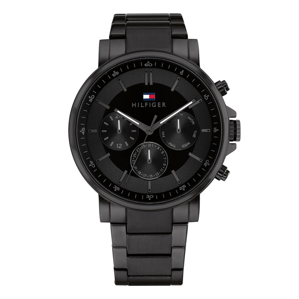 tommy hilfiger Quartz Multifunction Black Stainless Steel Strap for Men-TH1710590-picture-30