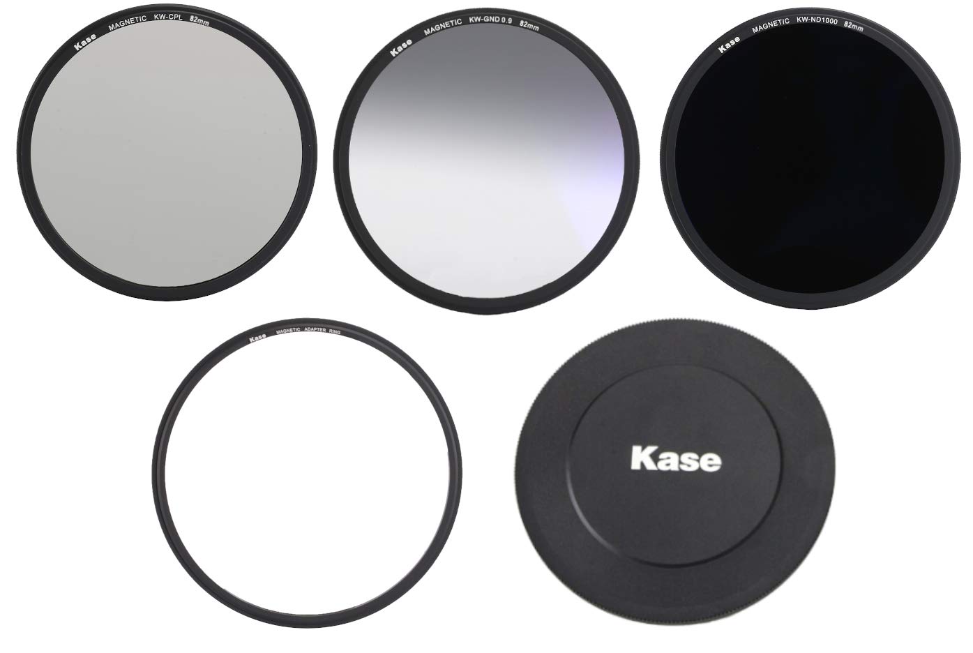 KaseWolverine 82mm Magnetic Shockproof Tempered Optical Glass Filter Set Includes Magnetic CPL ND1000 Grad ND0.9 Lens Cap & Case 82 Pro Kit II