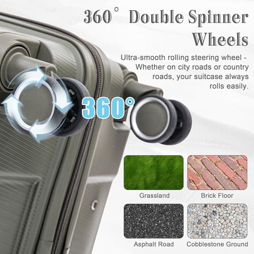 Image of Hardside 4 Luggage Sets, Lightweight Wave Suit Case with Spinner Wheels