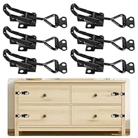 6 Stück Spannverschluss Edelstahl Set Abschließbar, Hebelverschluss, Spannverschlüsse, Kniehebelspanner Sicherheitsverschluss, Metall Schnappverschluss für Schrank Tür Kistenverschluss (Schwarz)