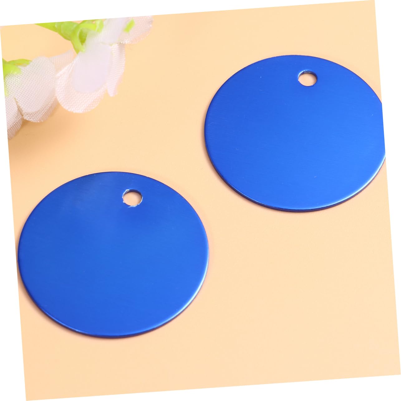SEWACC Étiquette vierge collier chiot collier pour chiot plaques d'identité vierges à graver étiquette d'identification pour chat médailles pour chiens animal de compagnie rouge