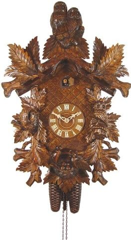 Cuckoo Clock Owls, Birds with nest, Fern Leaves
