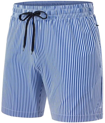 Image of Tyhengta Men's Swim Trunks Quick Dry Beach Shorts with Zipper Pockets and Mesh Lining