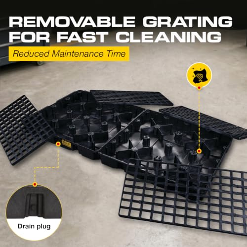 Image of Eagle 8 Drum Spill Containment Pallet with Drain and Forklift Pocket, Black