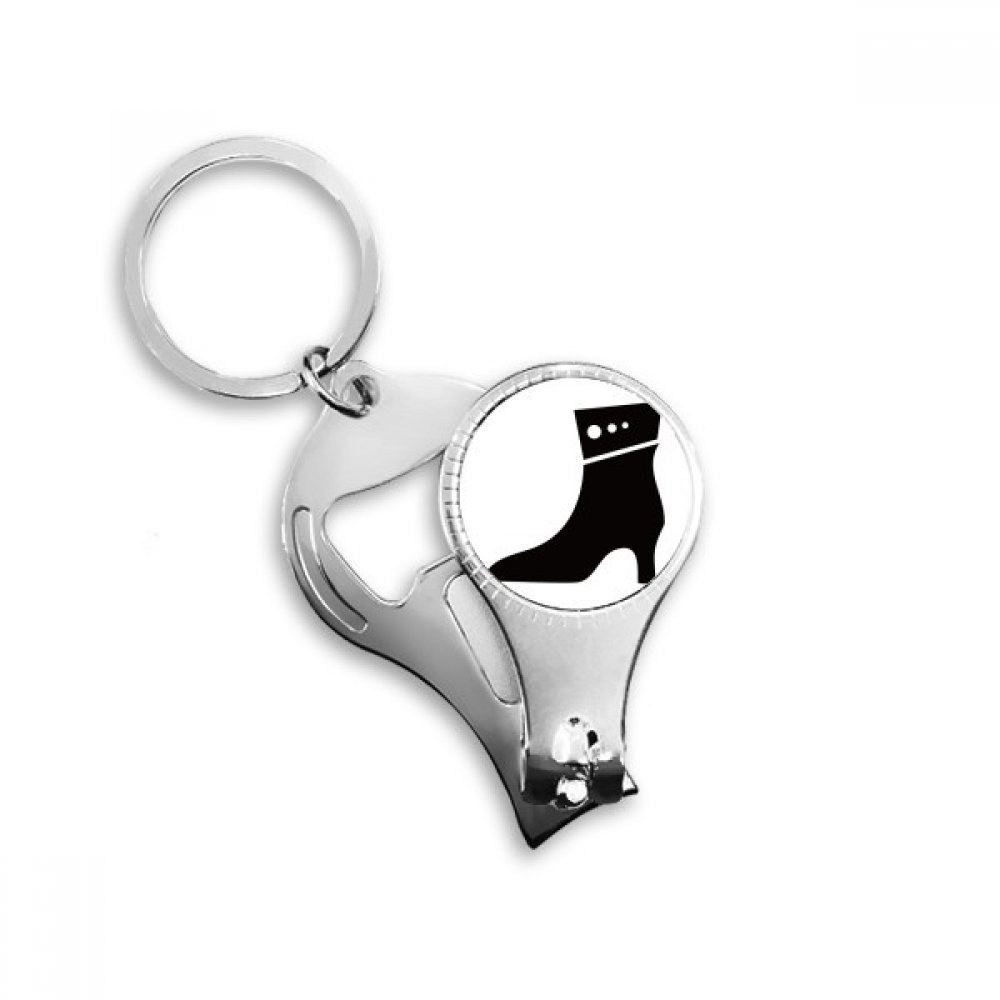Anneau porte-clés talons hauts noir pour ouvrir les bouteilles et protéger vos ongles