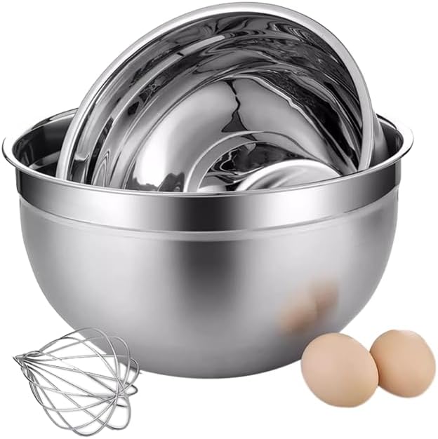 Stainless Steel Mixing Bowl for Baking Cooking and Food Storage Metal Kitchen Aid Mixing Bowls 5 Quart - Image 2