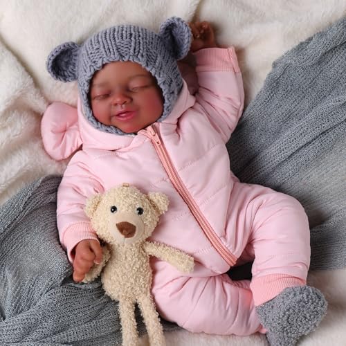 Muñeca Reborn Bebé Realista Negra 17 Pulgadas BABESIDE miniatura 2