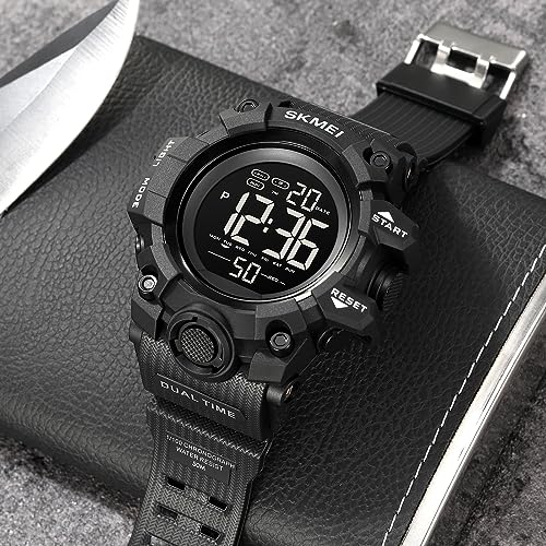 FANMIS Men's Digital Sports Watch 10 Year Battery Military Multifunction Dual Time Stopwatch Alarm Backlight 50M Waterproof Watch…3
