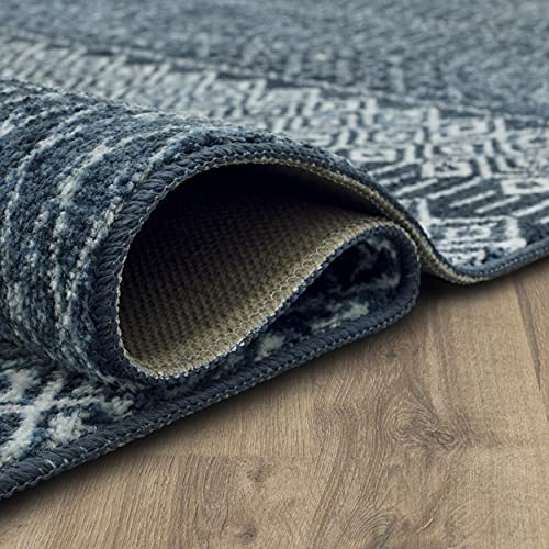 Mohawk Home Prale Denim Geometric (2' X 6') Runner Rug #TOP4