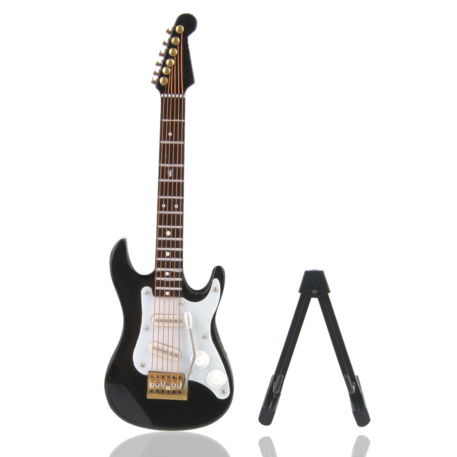 Mini modello di chitarra, chitarra elettrica in miniatura in legno con supporto ornamento per strumento musicale replica chitarra da tavolo per la casa