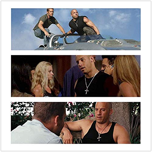JinYu cross Necklace Pendant Vin Diesel Necklace Men's Jewelry with Box (Silver)4