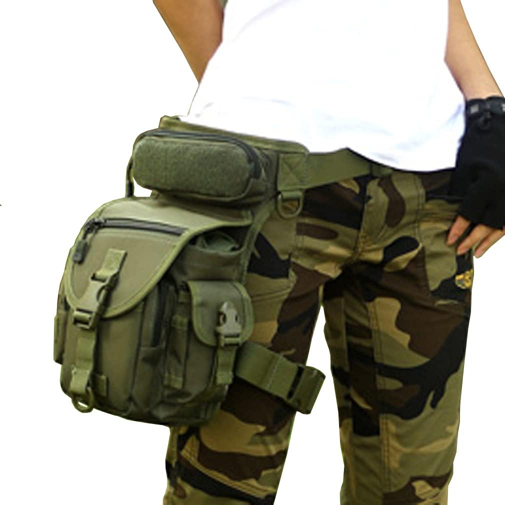 Nylon Drop Leg Bag Hiking Waist Pack for Men Women Tactical Motorcycle Bike Cycling Riding Travel Outdoor Sports Fanny Pouch