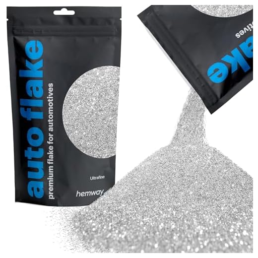 Hemway Auto Metal Flake Premium Glitter Paint Additive for Cars, Bikes, Automotives, Spray Painting, Epoxy Resin & DIY 100g / 3.5oz - Ultrafine (1/128" 0.008" 0.2mm) - Silver