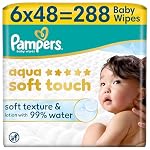 Pampers – Pampers Aqua Soft Touch Baby-Feuchttücher, 6x48 (288 Stück)