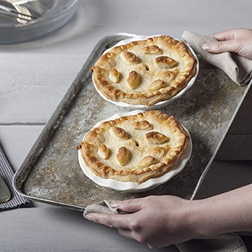 WM Bartleet & Sons 1750 TSET27 Crinkle Rim Pie Dish Set, White
