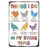 SUPERDANT Cartel de chapa de metal colorido divertido retro gallinas póster de metal vintage juguetón arte de pared placas de estaño pintura sala de estar gallinero casa decoración regalos decoración