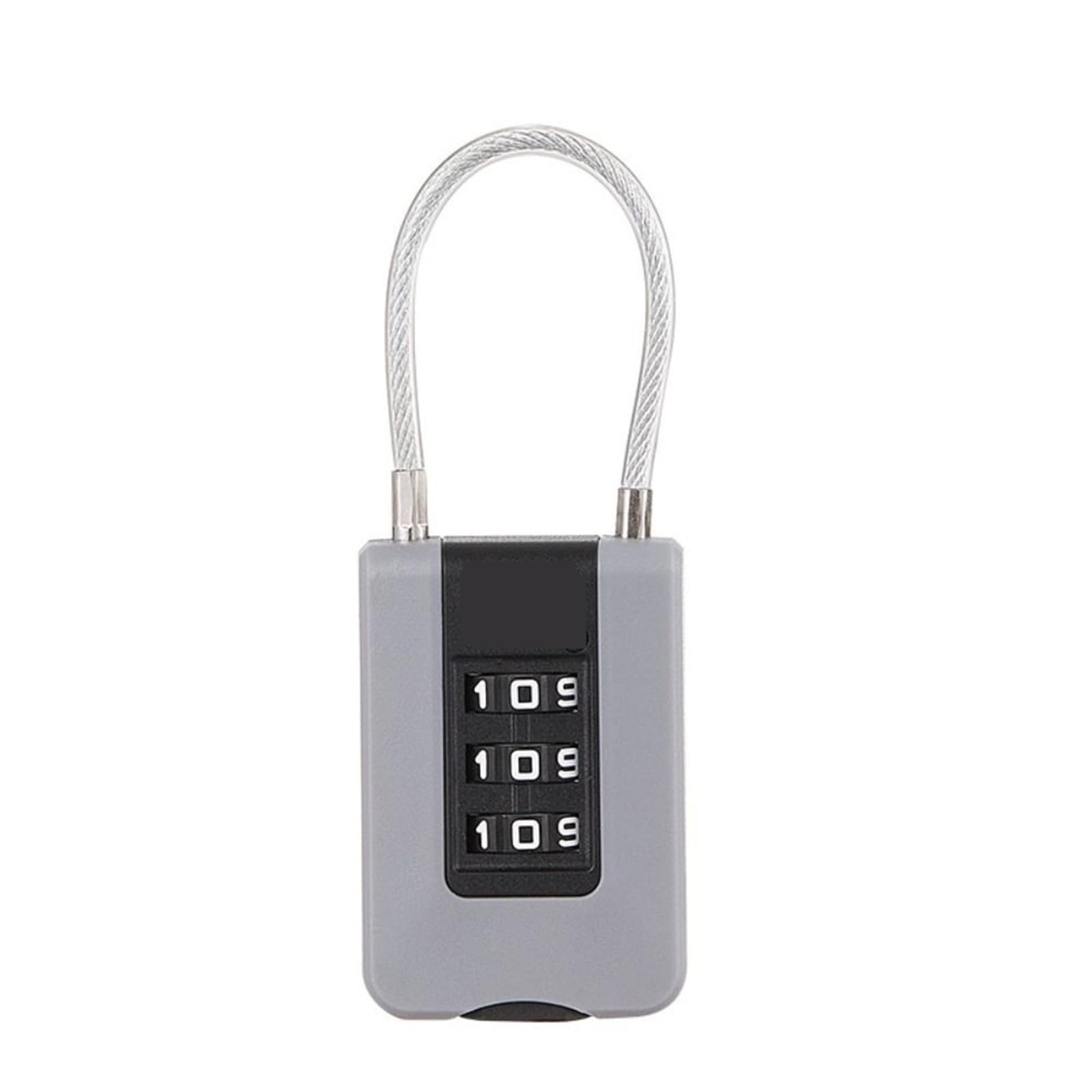 Cadenas à Combinaison, Cadenas à Code en câble métallique de Couleur contrastée for Valise de Voyage Portable/1 pièce(Grey)