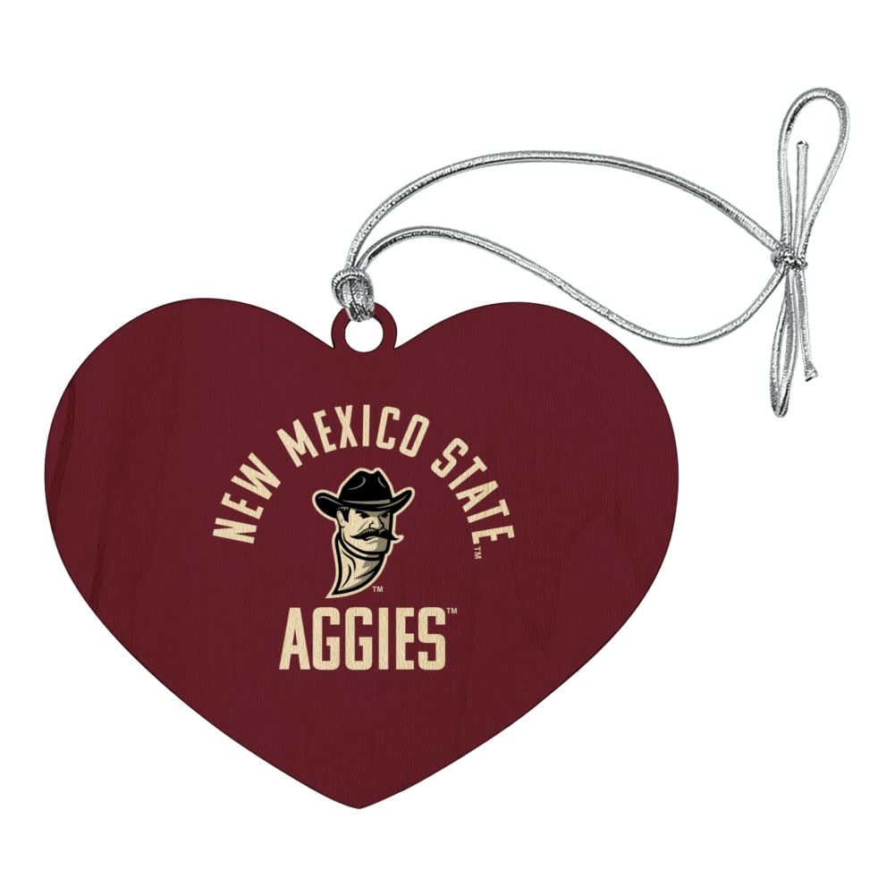 GRAPHICS & MORE New Mexico State Aggies Official Logo Heart Love Wood Christmas Tree Holiday Ornament
