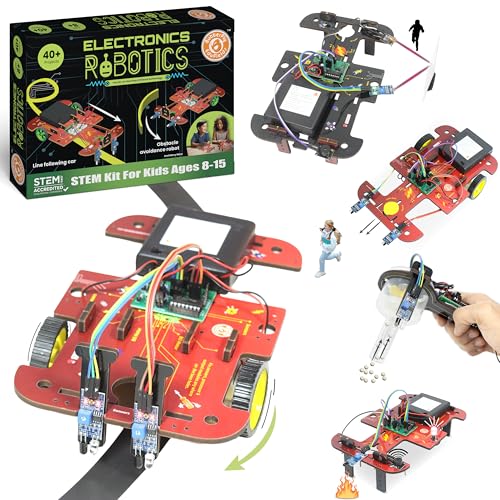 ButterflyEdufields 40in1 STEM Robotics Kits for Kids 8-12 Years | DIY Robots Projects for Kids with Electronics Board & Sensors | Best Educational Homeschooling Gift for 8 10 12 Years | 100+ Parts