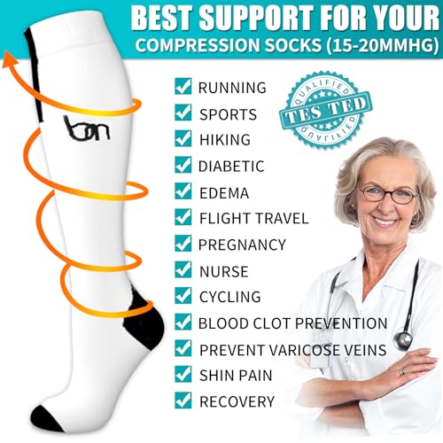 Image of Copper Compression Socks for Women & Men (6 pairs) - Best Support for Nurses, Running, Hiking, Recovery